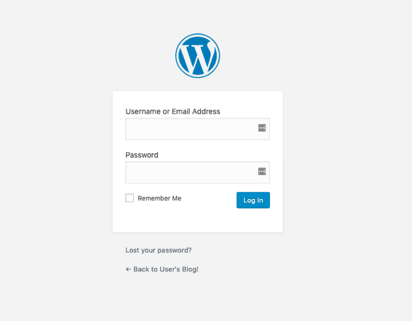 WP Login Page