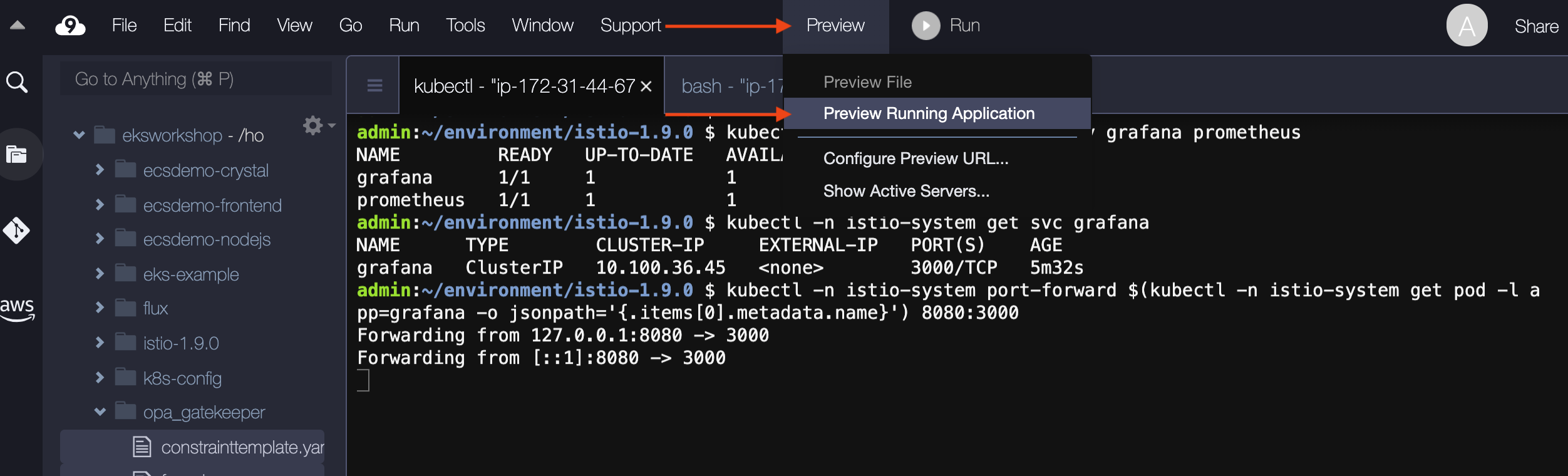 Open Grafana