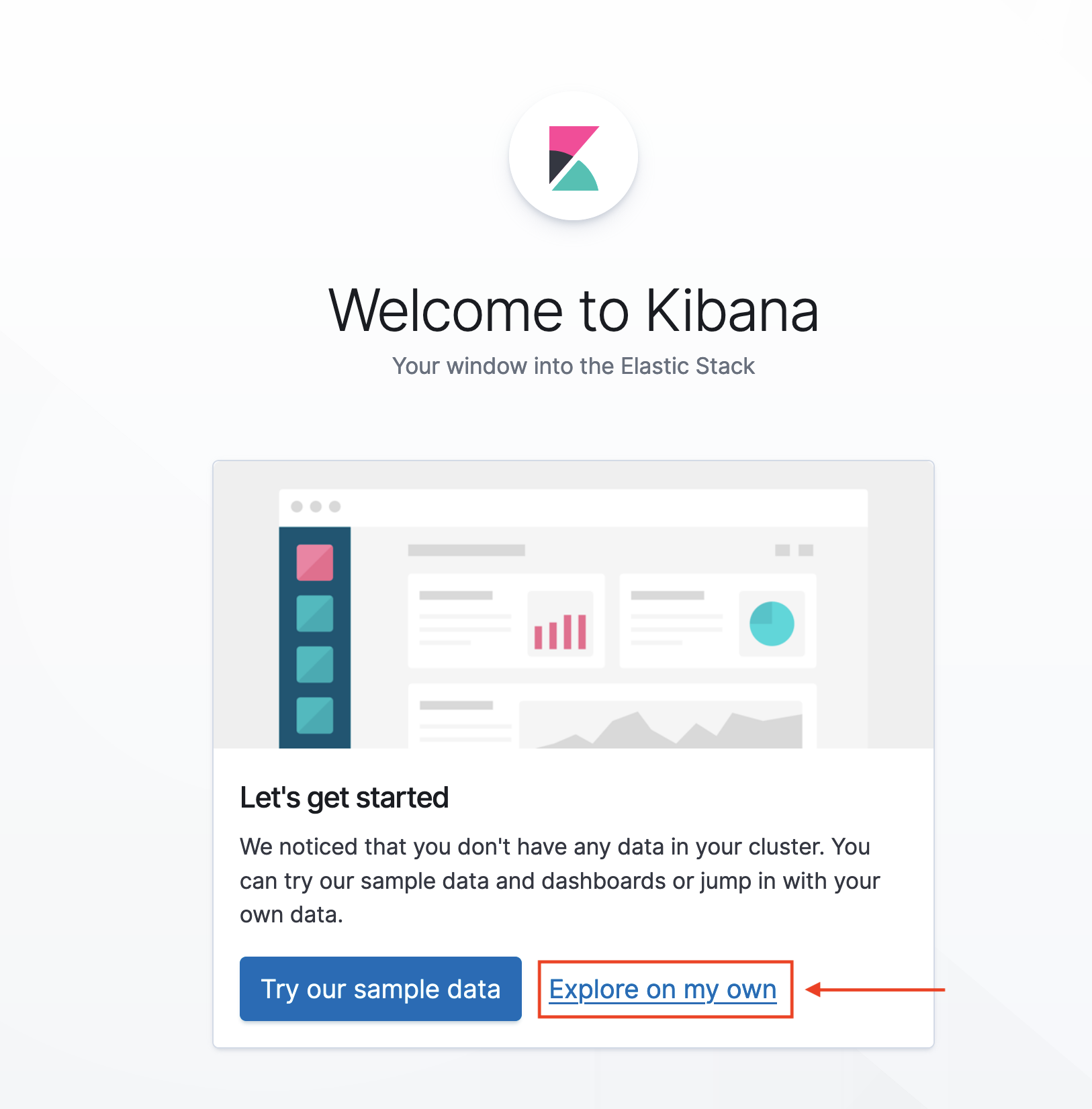 Kibana Welcome Screen