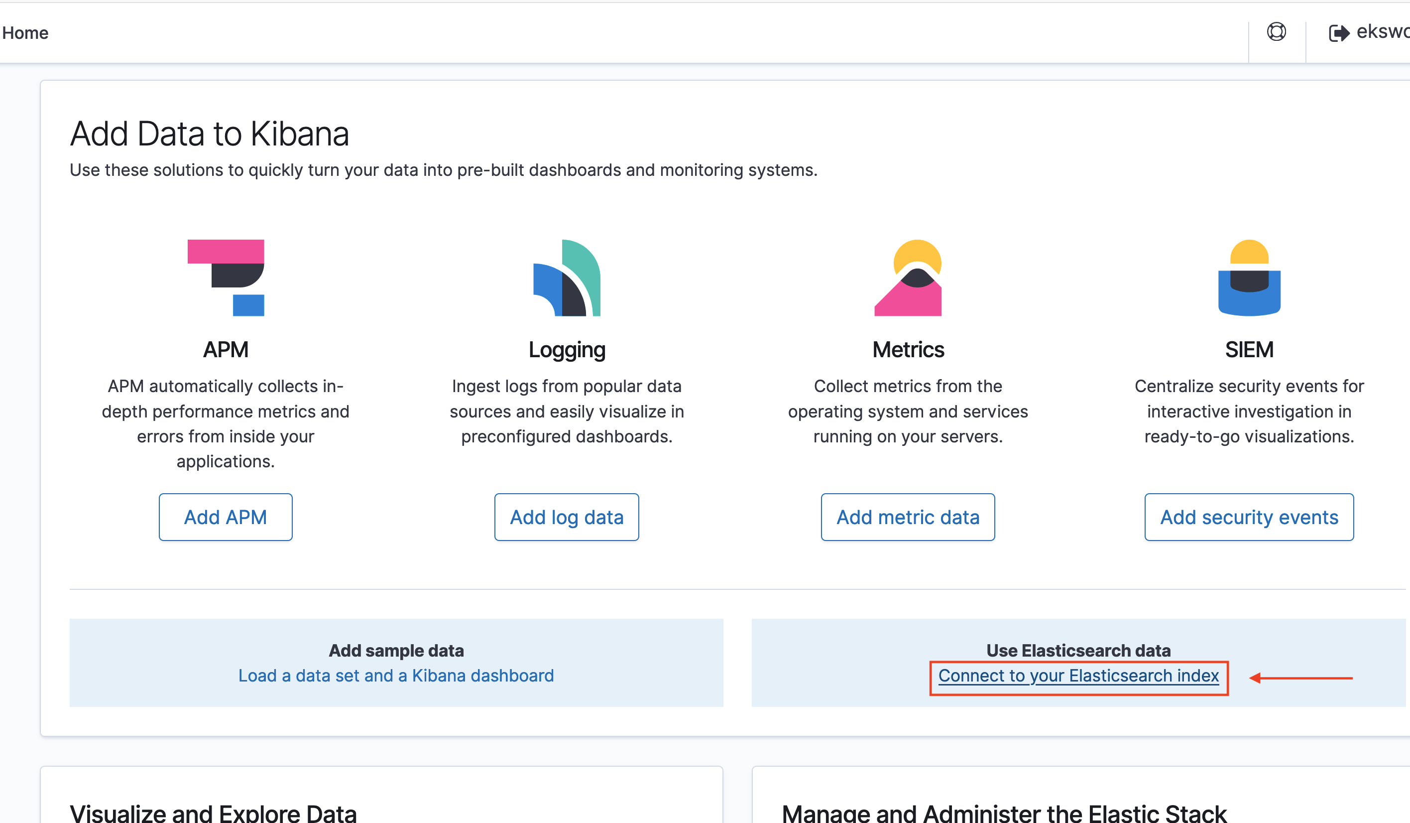 Kibana Connect to my Index