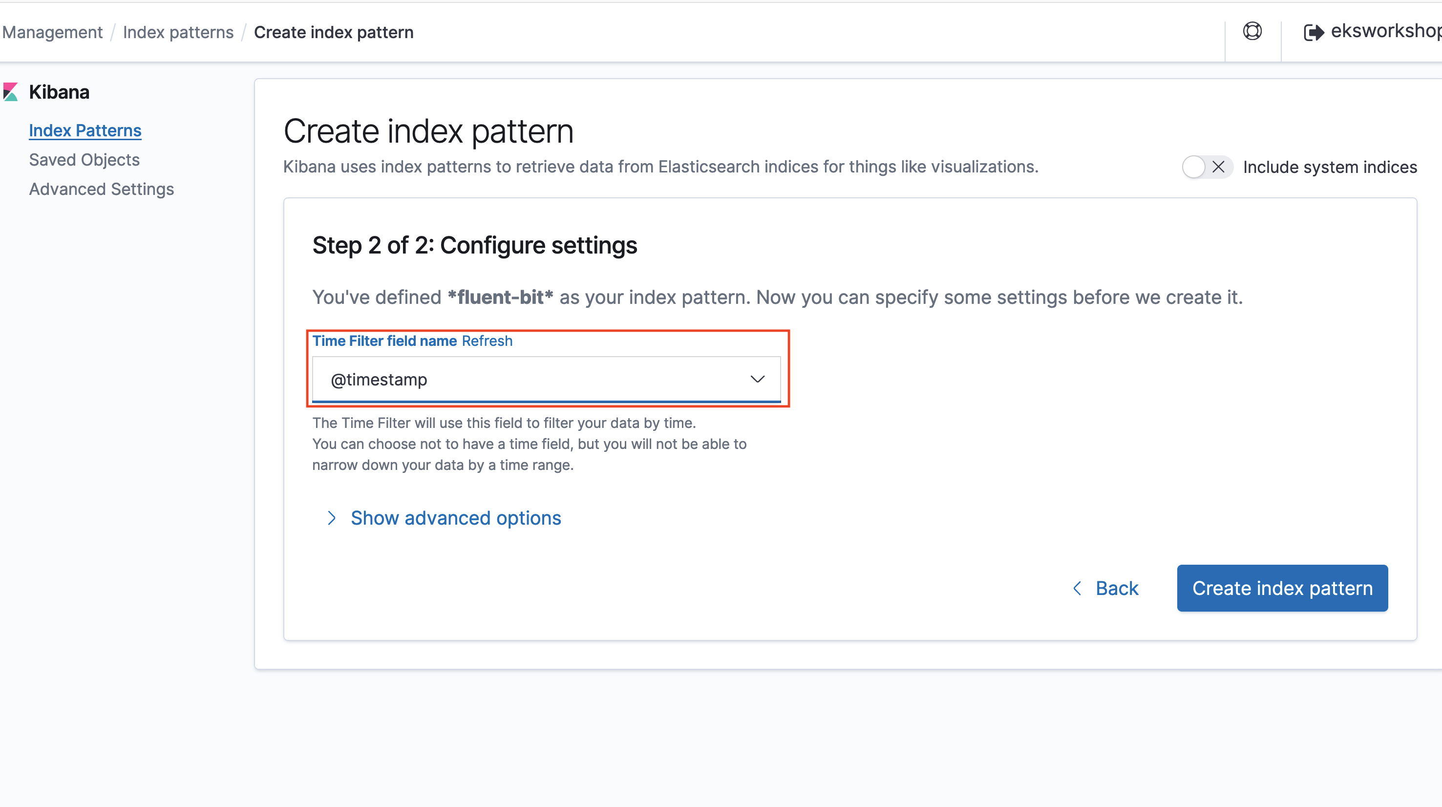 Kibana index Pattern 2